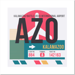 Kalamazoo (AZO) Airport // Sunset Baggage Tag Posters and Art